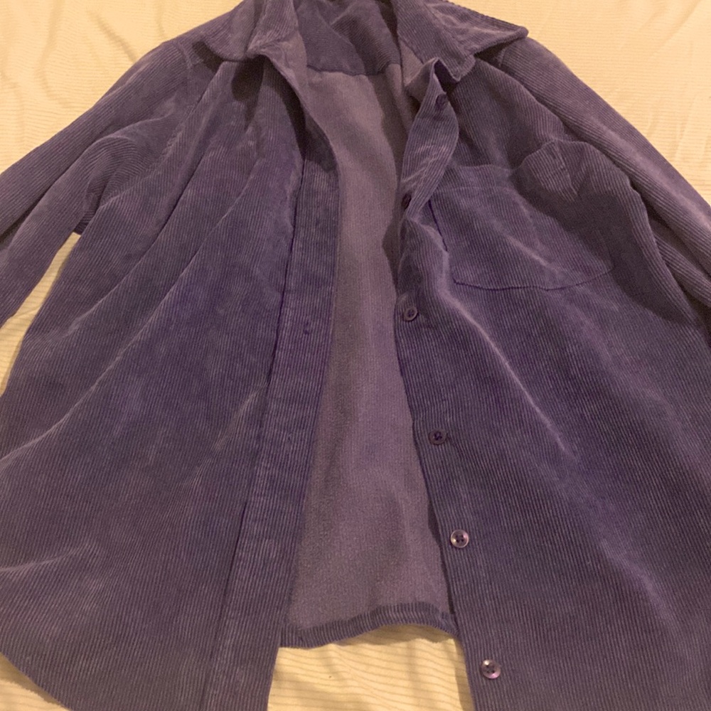 Purple corduroy button up size small